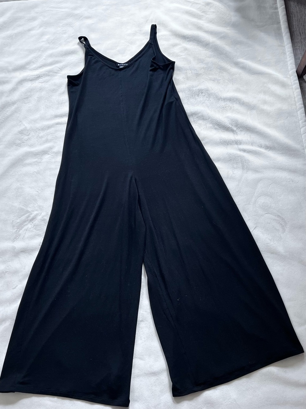 Athleta Black Sleeveless Wide-Leg Jumpsuit